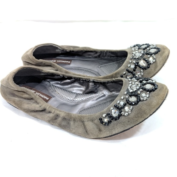 Adrienne Vittadini | Shoes | Adrienne Vittadini Suede Jeweled Ballet Flats | Poshmark